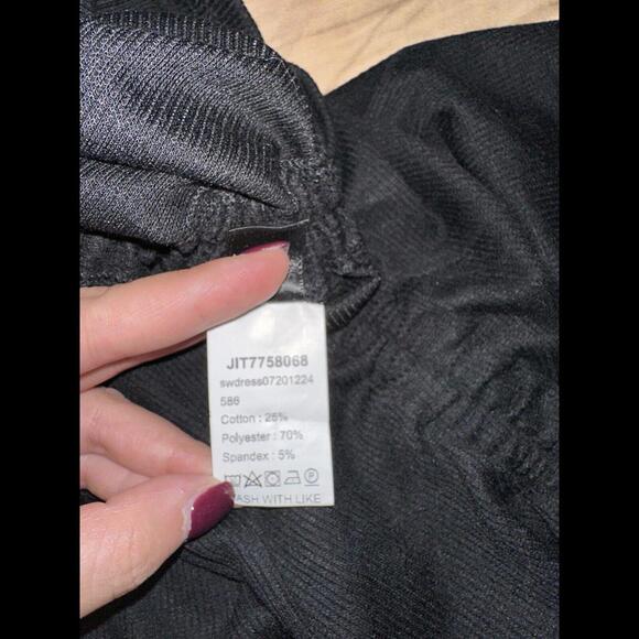 Shein Black One Should Bodycon Dress Size XL (side straps adjustable) - Picture 4 of 4